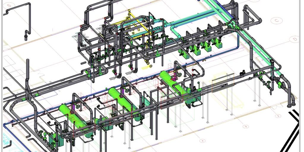 Schematic drawing of a boiler system.